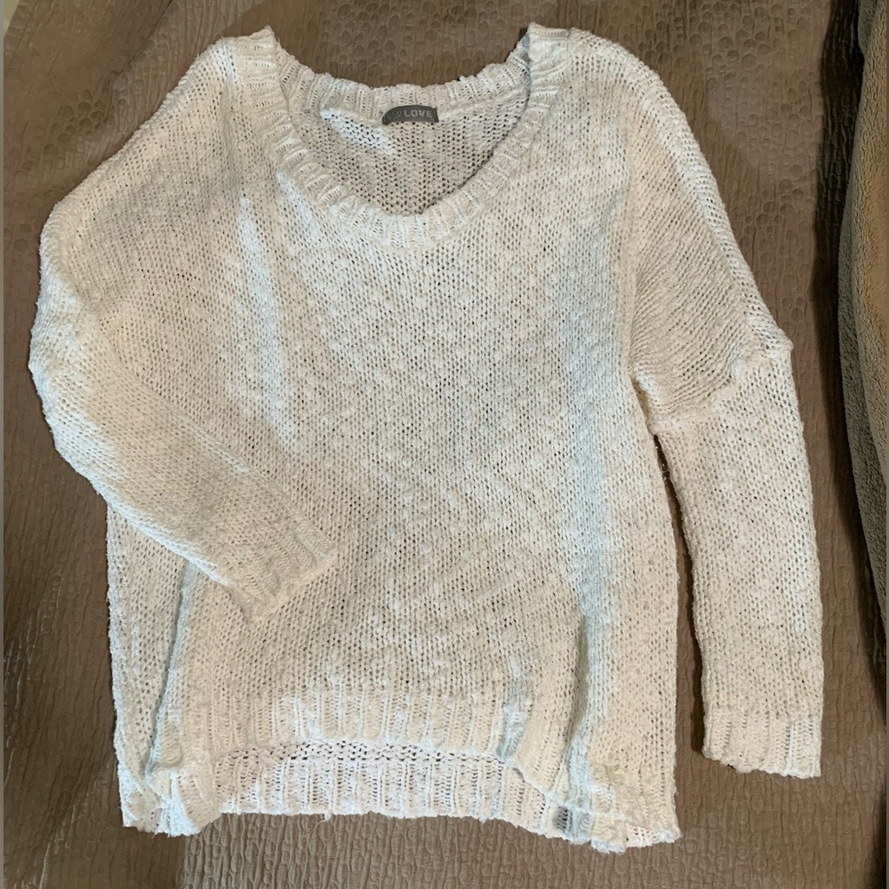 White slouchy sweater